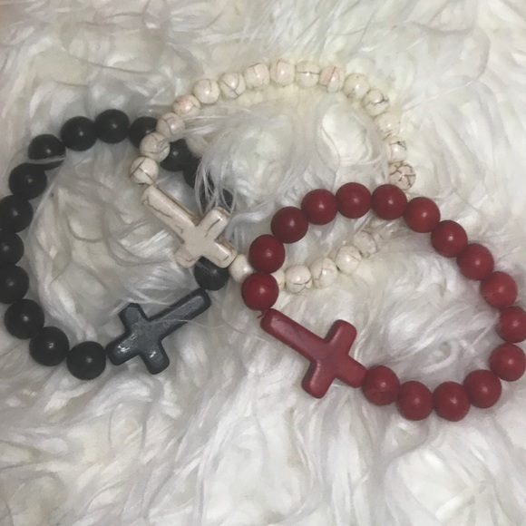Stone cross bracelets - Picture 1 of 3